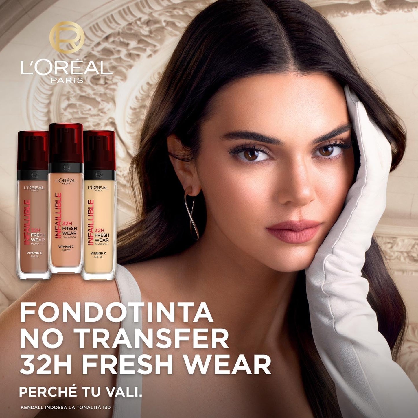 L'Oréal Paris Fondotinta Liquido Infaillible 32H, Coprente a Lunga Tenuta Con Protezione Solare SPF25, Formula Waterproof E Idratante, Tonalità: 235 Cool Rosé