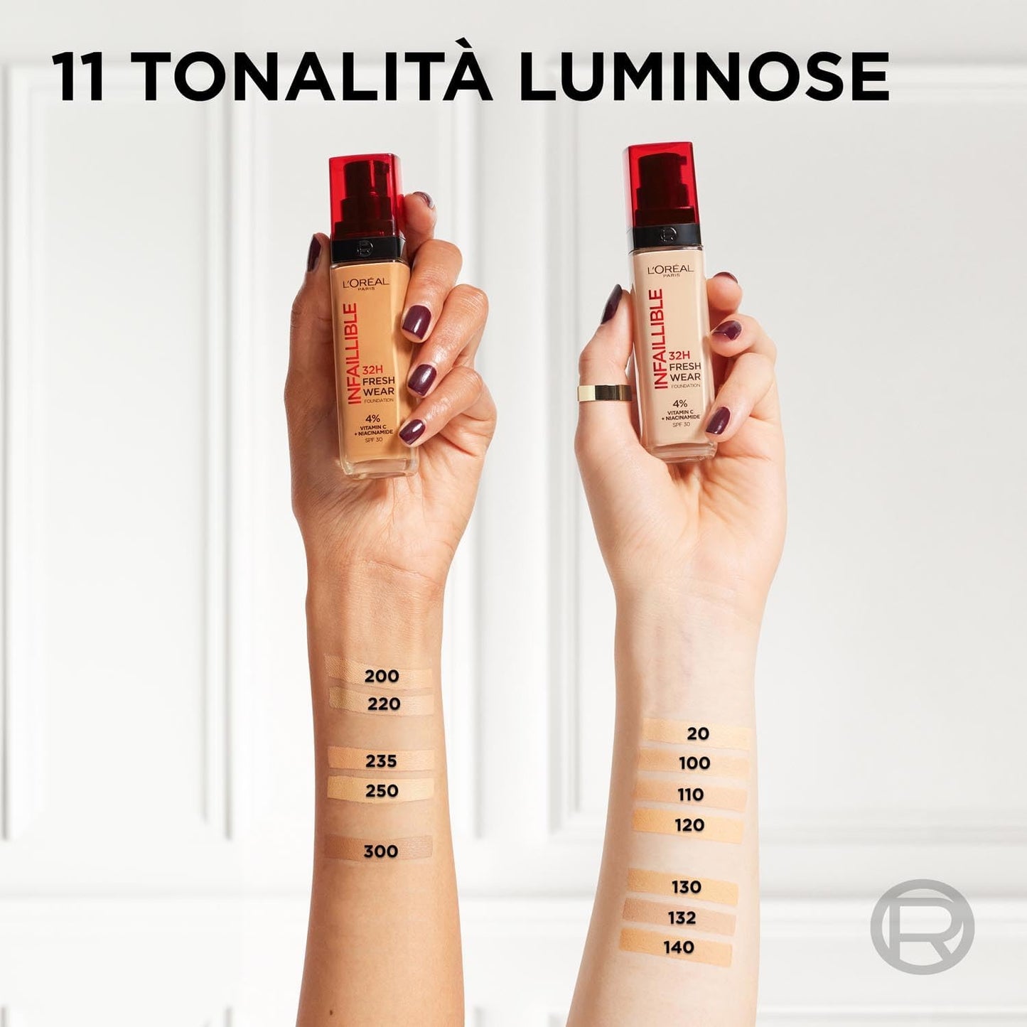 L'Oréal Paris Fondotinta Liquido Infaillible 32H, Coprente a Lunga Tenuta Con Protezione Solare SPF25, Formula Waterproof E Idratante, Tonalità: 235 Cool Rosé