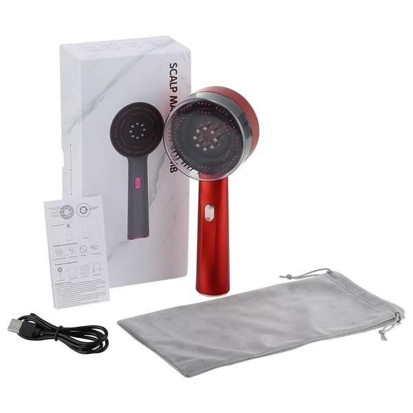 Electric Massage Comb Vibration Red Light Therapy Hair Growth Massage Scalp Brush anti Hair Loss Liquid Oil Applicator Hair Care