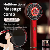Electric Massage Comb Vibration Red Light Therapy Hair Growth Massage Scalp Brush anti Hair Loss Liquid Oil Applicator Hair Care