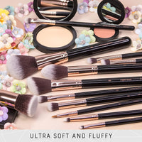 Beauty Set Pennelli Make up Professionali 15 Pezzi: Pennelli Trucco Vegani, Blender, Porta Pennelli, Pulitore Pennelli Trucco, Guida E Box Regalo
