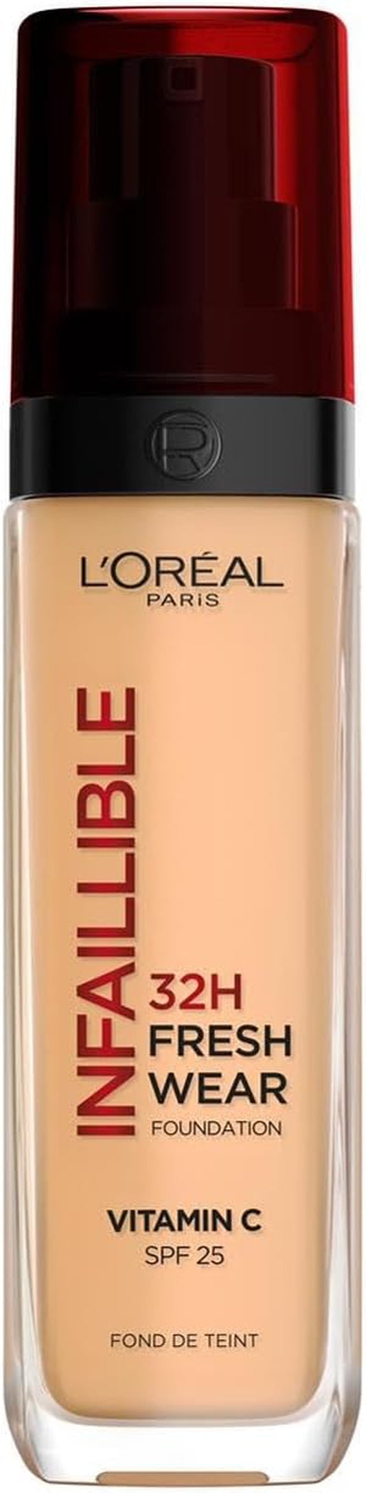 L'Oréal Paris Fondotinta Liquido Infaillible 32H, Coprente a Lunga Tenuta Con Protezione Solare SPF25, Formula Waterproof E Idratante, Tonalità: 235 Cool Rosé